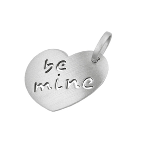 Anhänger Kettenanhänger Herz ' be mine ' aus echtem 925 Silber matt Damen