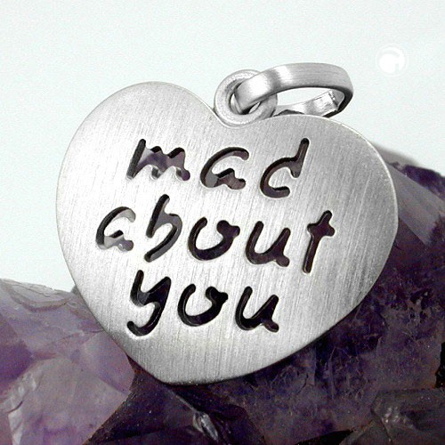Anhänger Herz mad about you aus 925 Silber