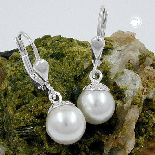 Ohrhänger Ohrringe mit Perle 8mm 925 Silber