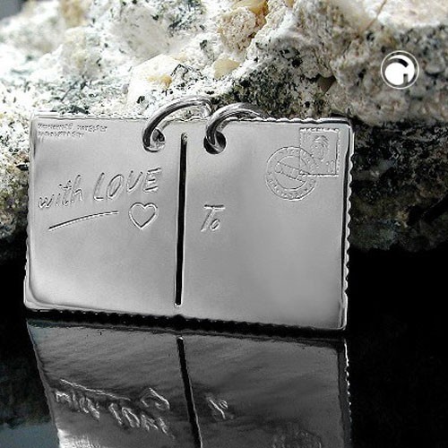 Postkarte with Love Partneranhänger 925 Silber