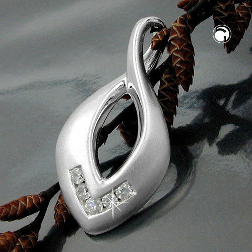 Anhänger mit 5 Zirkonia 925 Silber mattiert