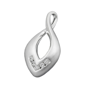 Anhänger Kettenanhänger mit 5 Zirkonia echtes 925 Silber mattiert Damen