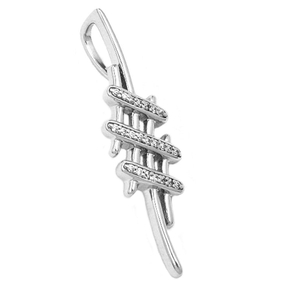 Designer Anhänger mit viel Zirkonia echtes 925 Silber schlicht für Damen