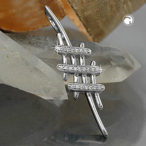 Designer Anhänger mit viel Zirkonias 925 Silber