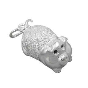 Anhänger - Schweinchen Ferkel Schwein Glücksschwein 925 Echt Silber Damen