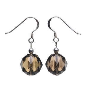 Ohrringe Ohrhänger aus Rauchquarz braun & 925 Silber facettiert Ohrschmuck