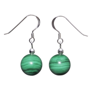 Ohrringe Ohrhänger aus echtem Malachit grün & 925 Silber Ohrschmuck Damen