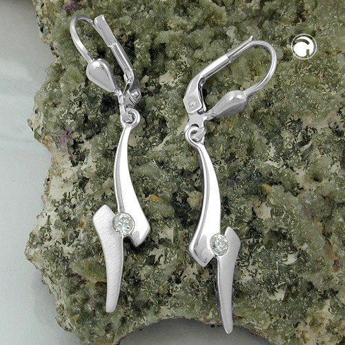 Ohrhänger Ohrringe Blitzform Zirkonia 925 Silber