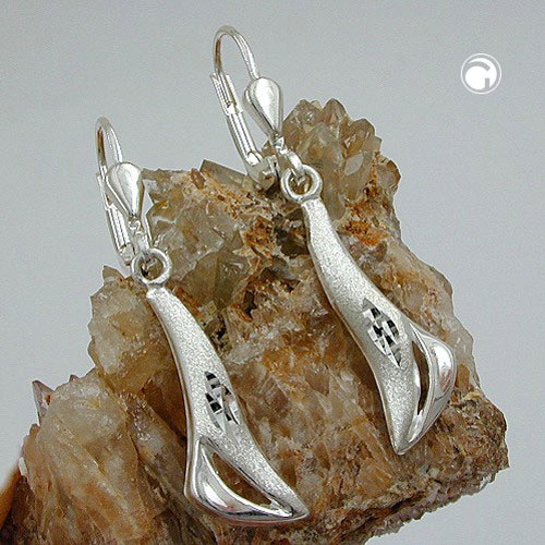 Ohrhänger aus 925 Silber matt-glänzend