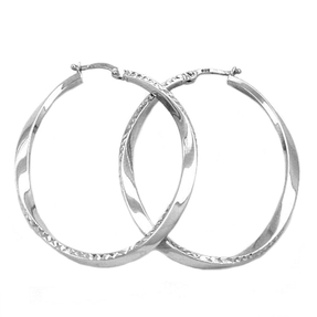 Creole Creolen Ohrringe oval geschwungen echtes 925 Silber für Damen