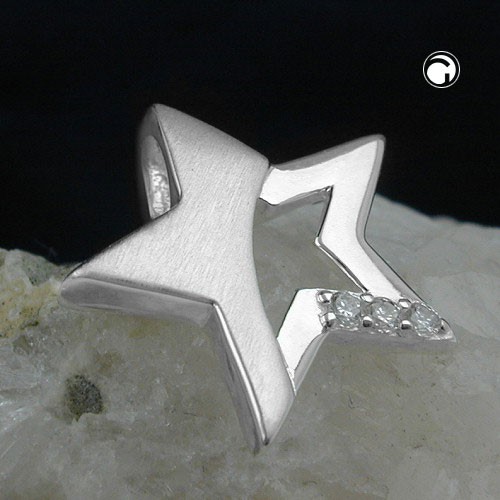 Stern mit Zirkonia Anhänger 925 Silber