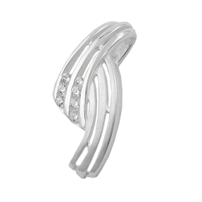 Anhänger Kettenanhänger mit Zirkonia streifig 925 Echt Silber Silberanhänger