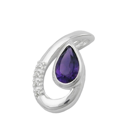 Anhänger Amethyst Zirkonia lila violett 925 Silber Silberanhänger Damen