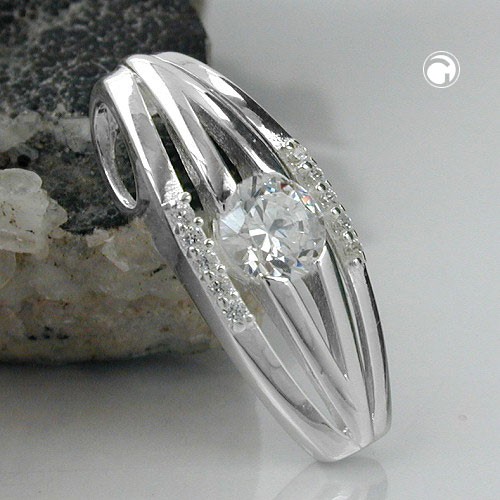 Anhänger streifig mit Zirkonia 925 Silber