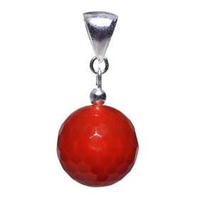 Anhänger aus Karneol & 925 Silber Edelstein braun-orange facettiert Halsschmuck Damen
