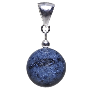 Anhänger aus Dumortierit & 925 Silber Edelstein Kugel dunkelblau-violett Halsschmuck Damen Anhänger aus Dumortierit & 925 Silber Edelstein Kugel dunkelblau-violett Halsschmuck Damen