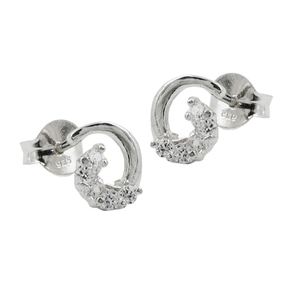 Stecker Ohrstecker mit Zirkonia aus echtem 925 Silber Damen Silberohrstecker