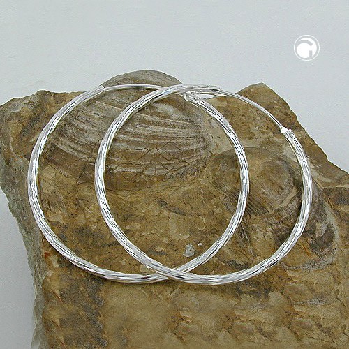 35mm Creole diamantiert echtes 925 Silber