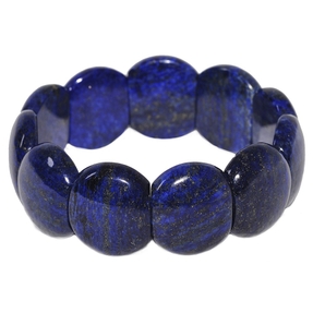 Armband Armschmuck aus Edelstein Lapis-Lazuli Lapislazuli blau glatt dehnbar stabil unisex