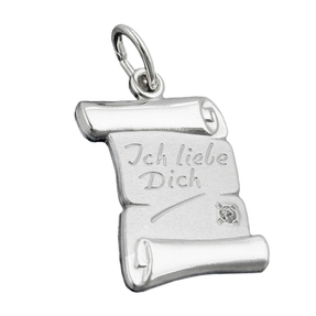 Ich liebe Dich - Anhänger Silberanhänger Botschaft echtes 925 Silber Damen