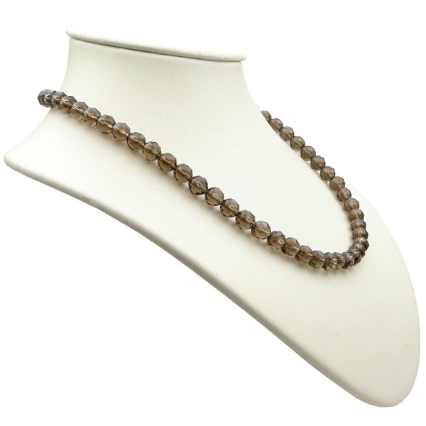 Kette aus Rauchquarz und 925 Silber facettiert
