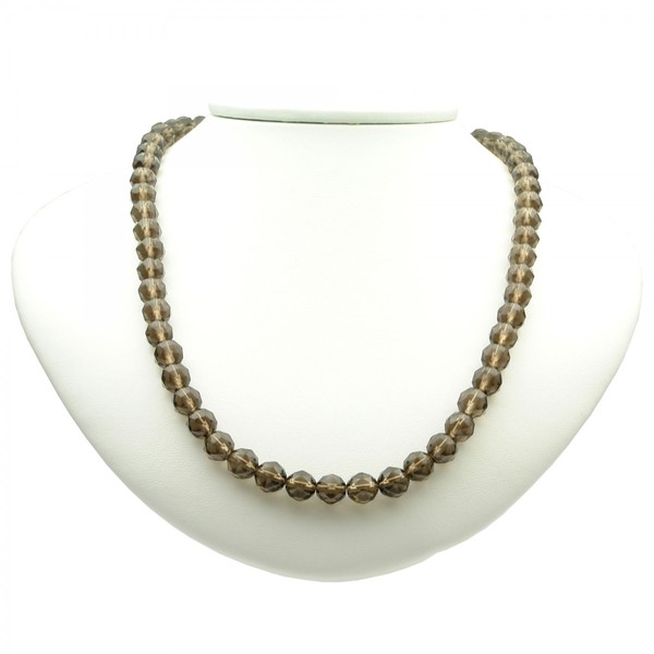 Kette aus Rauchquarz und 925 Silber facettiert