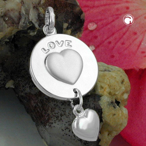 Anhänger Herz mit LOVE eingraviert 925 Silber