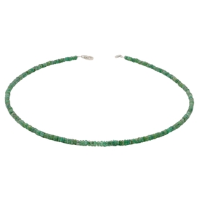 Kette Collier aus echtem Smaragd & 925 Silber grün edel Smaragdkette Damen