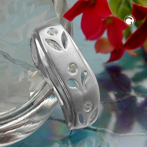 Anhänger 925 Silber matt glänzend Zirkonia