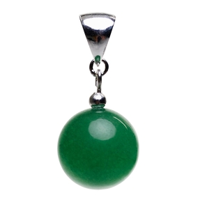 Anhänger aus Jade Kugel grün & 925 Silber Edelstein Kettenanhänger Halsschmuck Damen