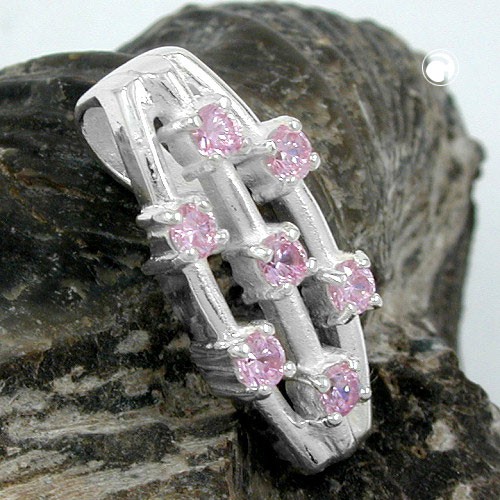 Anhänger mit Zirkonia pink echtes 925 Silber