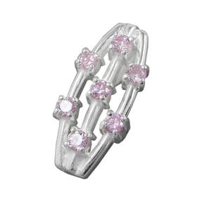 Anhänger mit Zirkonia pink echtes 925 Silber Silberanhänger für Damen