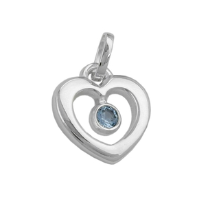 Anhänger Herz mit Blautopas hellblau 925 Echt Silber Silberanhänger Damen