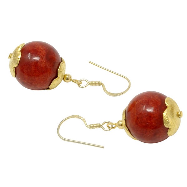 Ohrschmuck aus Schaumkoralle & 925 Silber vergoldet