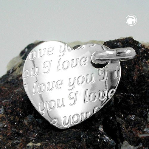 Anhänger Herz I love you graviert 925 Silber