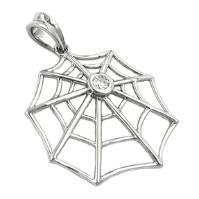 Anhänger Spinnennetz mit Zirkonia Netz 925 Silber Kettenanhänger Damen Anhänger Spinnennetz mit Zirkonia Netz 925 Silber Kettenanhänger Damen