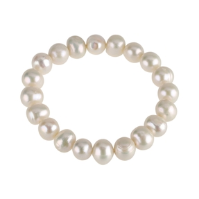 Armband Armschmuck aus Süßwasser Zucht-Perlen creme weiß, dehnbar, endlos Armband Armschmuck aus Süßwasser Zucht-Perlen creme weiß, dehnbar, endlos