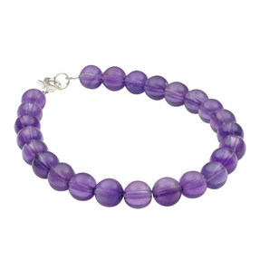 Edelstein-Armband Armschmuck aus echtem Amethyst & 925 Silber, lila violett, 20,5cm Edelstein-Armband Armschmuck aus echtem Amethyst & 925 Silber, lila violett, 20,5cm