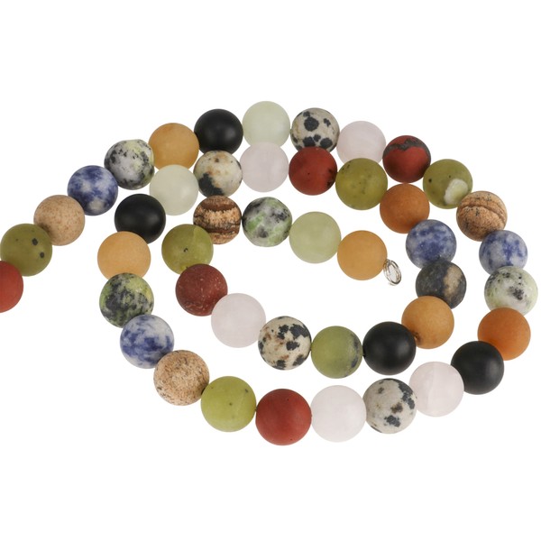 Multicolor Kette Collier Halskette aus Edelsteinen Kugel