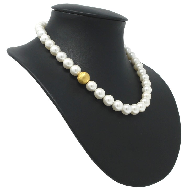 Collier aus Perlen und 925 Silber vergoldet