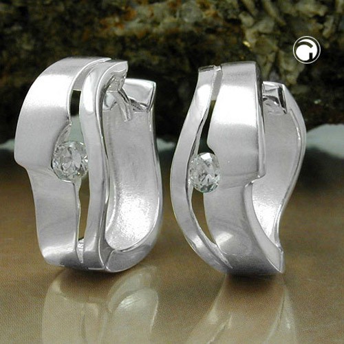 Creolen 16mm Zirkonia 925 Silber