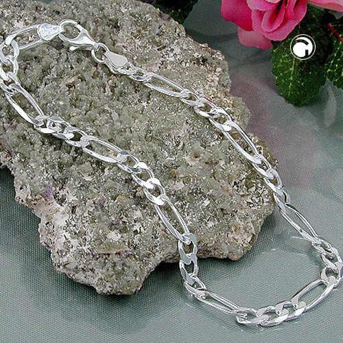 5mm Figaro Armband 925 Silber flach 19cm