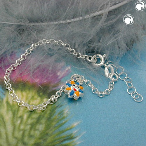 Kinder Ankerkette mit Sonne 925 Silber 14cm