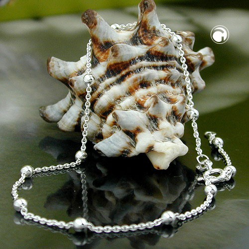 Fußkette mit 12 Kugeln 925 Silber 25cm