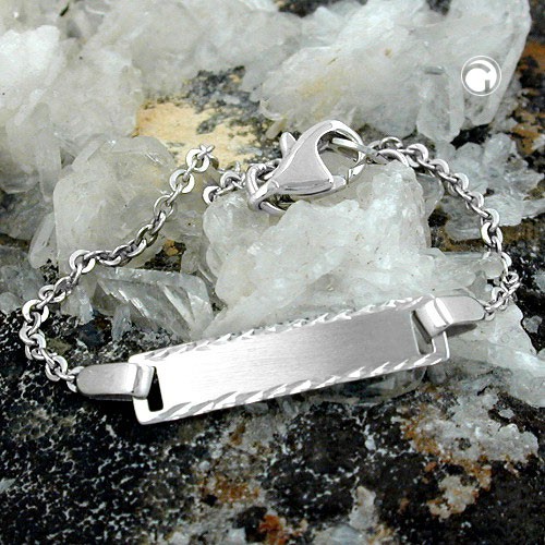 Identitätsarmband 925 Silber 15cm verkürzbar