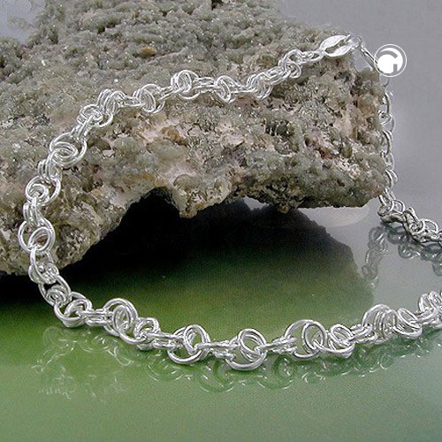 3,8mm Armband Scrollmuster 925 Silber 19cm