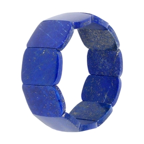 Armband aus Edelstein Lapis-Lazuli 25mm breit Naturstein blau glatt dehnbar Ø6cm