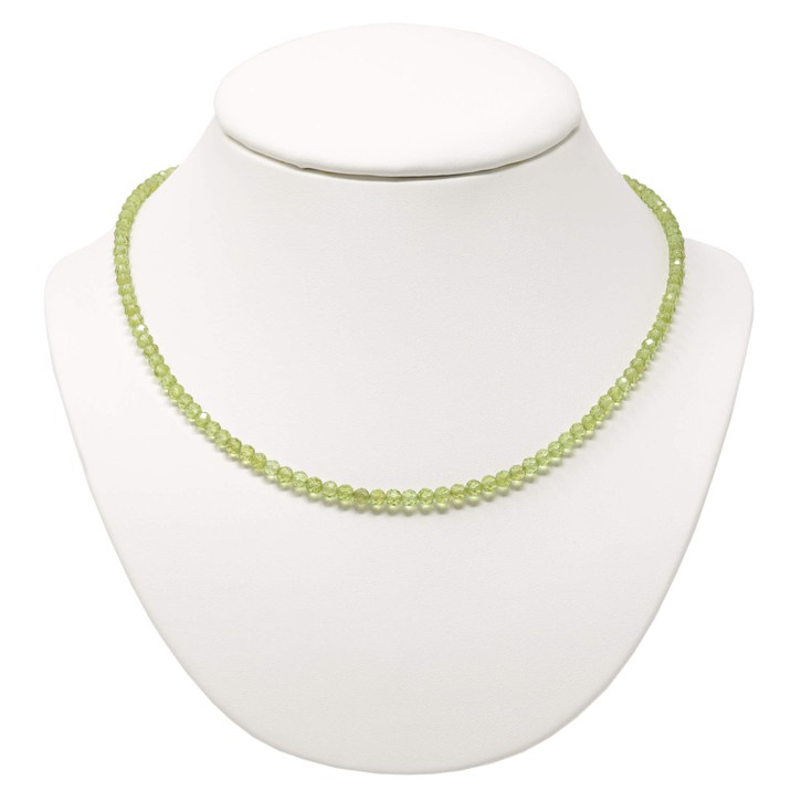 Halskette aus Peridot facettiert Ø 4mm