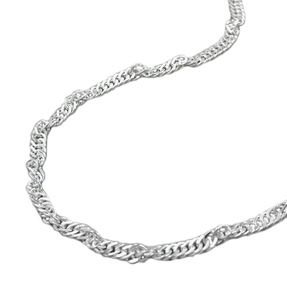 2mm Singapurkette Kette Collier 925 Silber Silberkette rund 45cm Damen
