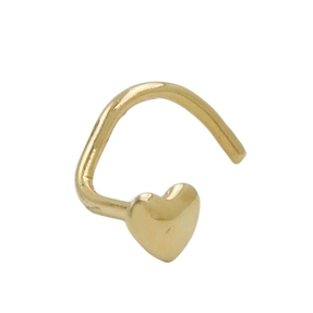 Nasenstecker Nasenpiercing kleines Herz 750 Gold Gelbgold Damen Goldpiercing